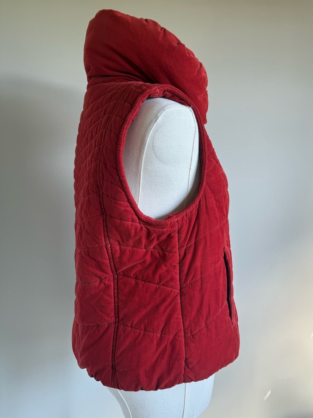 Daughters of the Liberation Anthropologie Quilted Puffer Vest Shawl Collar Red M - Picture 5 of 12